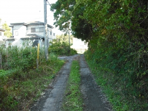 西方向からA敷地の南道路接道