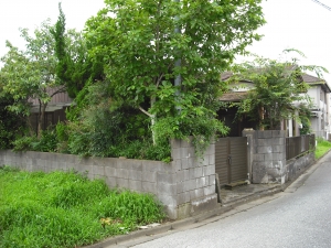 北東から建物